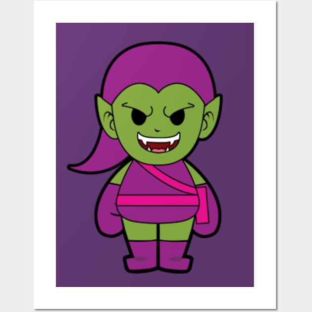 Green Goblin Chibi Wall Art by mighty corps studio